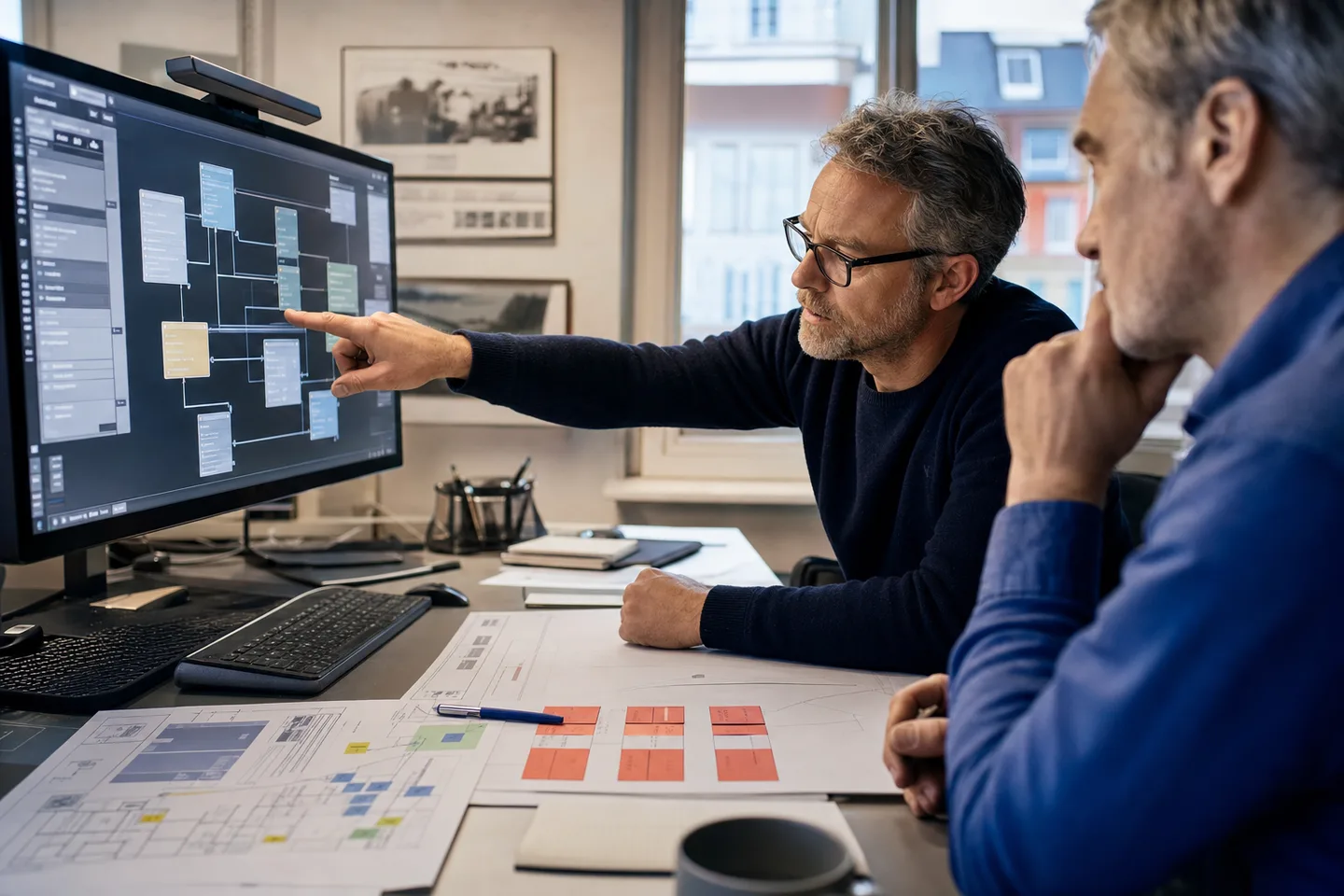 Softwarearchitekten planen eine komplexe modulare Plattform